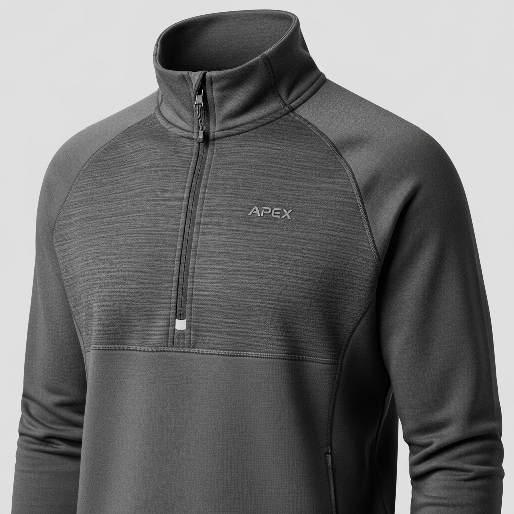 Carbon grey technical sweatshirt with modern aesthetic