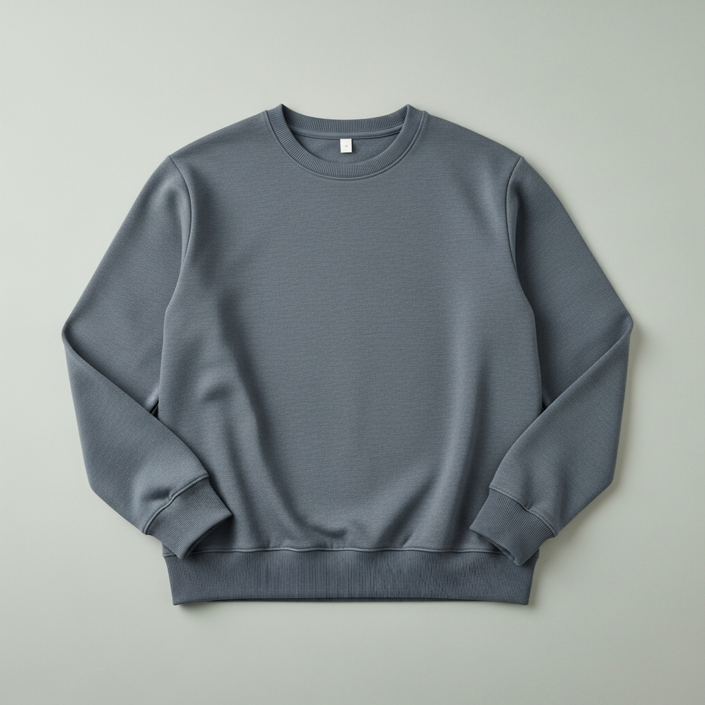 Slate grey minimalist sweatshirt with clean lines